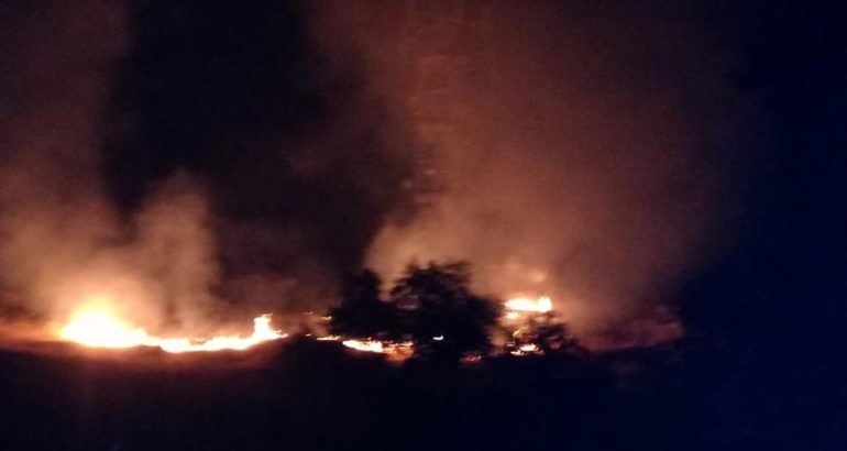 Foto. Vasto incendio a Serradifalco. Rogo spento dopo 3 ore dalla Forestale e dai vigili del fuoco