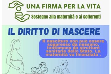 Caltanissetta, raccolta firme per la proposta di legge di iniziativa popolare “Diritto alla vita, reddito di maternità, sostegno ai sofferenti”